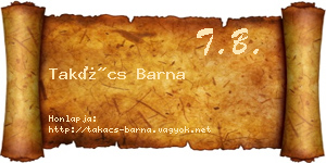 Takács Barna névjegykártya