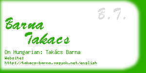 barna takacs business card